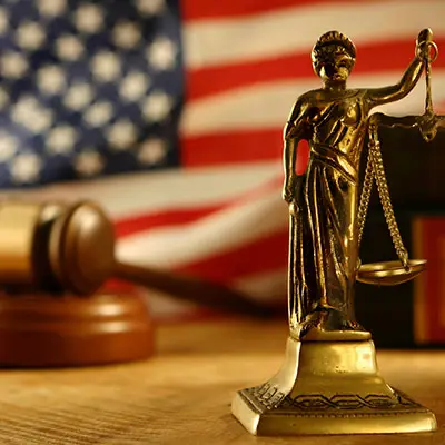Image of lady liberty and gavel